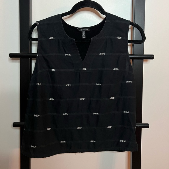 Eileen Fisher organic cotton round split neck tank top size small - Picture 3 of 6